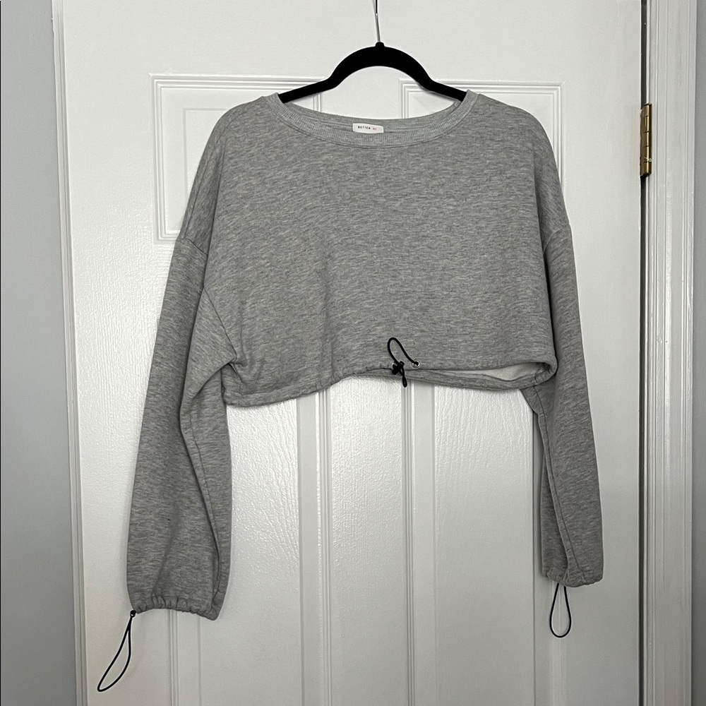 Better Be Light Gray Cropped Hoodie